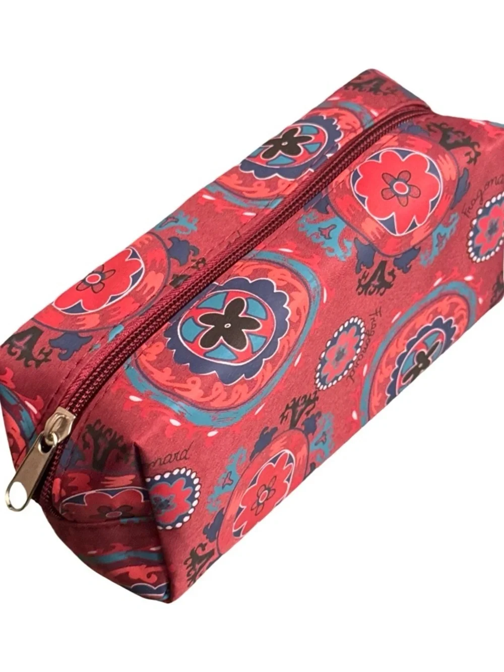 Fragonard  Red Floral-Patterned Cosmetic Pouch